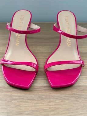 Stuart Weitzman Fuchsia Patent Leather Slide Heels | Size US 6 (EU 36) NWOT